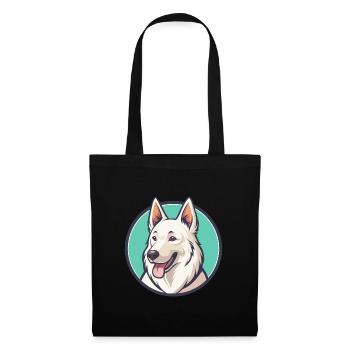 Berger Suisse Blanc Chien Race Dessin Animé Kawaii Pet - Sac en tissu - noir - Devant