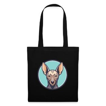 Xoloitzcuintle Chien Race Dessin animé Kawaii Clipart - Sac en tissu - noir - Devant