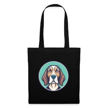 Jugoslawische Windhund Rasse Karikatur Kawaii Clipart - Stoffbeutel - Schwarz - Vorne
