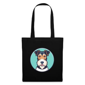Wire Fox Terrier Dog Breed Cartoon Kawaii Clipart - Tote Bag - black - Front
