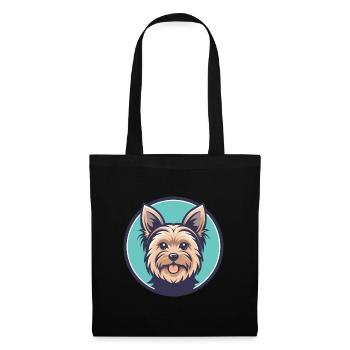 Yorkshire Terrier Dog Breed Cartoon Kawaii Clipart - Tote Bag - black - Front