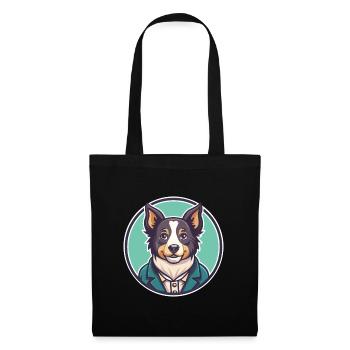 Drehspieß Hund Rasse Bunte Karikatur Kawaii Clipart - Stoffbeutel - Schwarz - Vorne