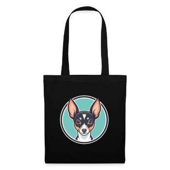 Jouet Fox Terrier Chien Race Dessin animé Kawaii Clipart - Sac en tissu - noir - Devant