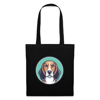 Welsh Hound Dog Breed Funny Cartoon Kawaii Clipart - Tote Bag - black - Front