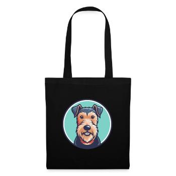 Welsh Terrier Chien Race Dessin animé Kawaii Clipart Animal de compagnie - Sac en tissu - noir - Devant