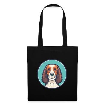 Welsh Springer Spaniel Chien Race Dessin Animé Kawaii - Sac en tissu - noir - Devant