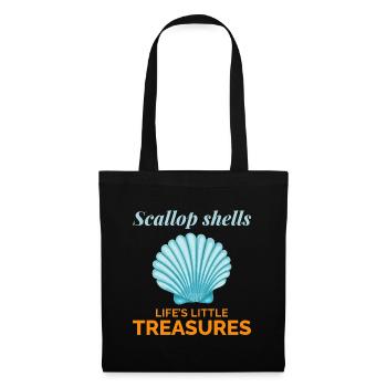Scallop Seashells Collector Beachcomber Shellfish - Tote Bag - black - Front