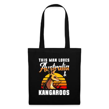 Australie Animaux du continent australien - Sac en tissu - noir - Devant
