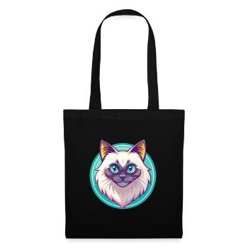Birman Chat Race Dessin Animé Kawaii Animal Pet - Sac en tissu - noir - Devant