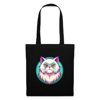 Colorpoint Chat Persan Race Dessin Animé Kawaii Animal - Sac en tissu - noir - Devant