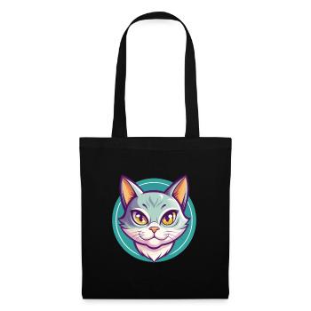 Chartreux Cat Breed Cartoon Kawaii Animal Pet - Tote Bag - black - Front