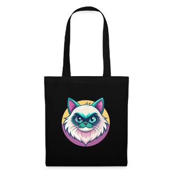 Himalaya-Katzenrasse Karikatur Kawaii Tier Haustier - Stoffbeutel - Schwarz - Vorne