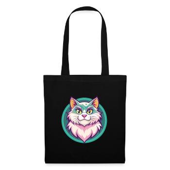 Ragamuffin Chat Race Dessin Animé Kawaii Animal Pet - Sac en tissu - noir - Devant