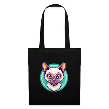 Chat Birman Race Dessin Animé Kawaii Animal Pet - Sac en tissu - noir - Devant