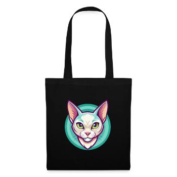 Burmilla Chat Race Dessin Animé Kawaii Animal Pet - Sac en tissu - noir - Devant