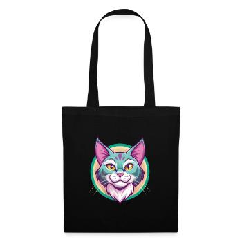 Chat pailleté de Californie Race Dessin animé Kawaii Pet - Sac en tissu - noir - Devant