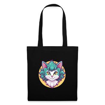Laperm Chat Race Dessin Animé Kawaii Animal Pet - Sac en tissu - noir - Devant