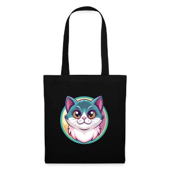 Munchkin Katze Rasse Karikatur Kawaii Tier Haustier - Stoffbeutel - Schwarz - Vorne