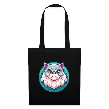 Persische Katze Rasse Cartoon Kawaii Tier Haustier - Stoffbeutel - Schwarz - Vorne