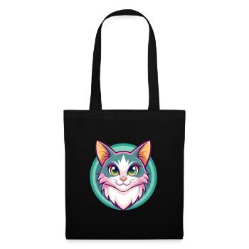 Turc Van Chat Race Dessin Animé Kawaii Animal Pet - Sac en tissu - noir - Devant
