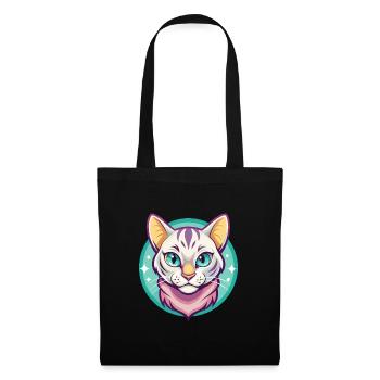 Schnee Bengalen Katze Rasse Karikatur Kawaii Tier Haustier - Stoffbeutel - Schwarz - Vorne