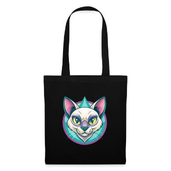 Chat thaïlandais race dessin animé Kawaii Animal Pet - Sac en tissu - noir - Devant
