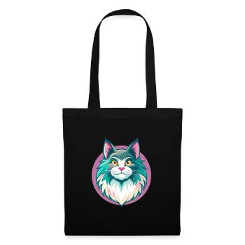 Norwegian Forest Cat Breed Cartoon Kawaii Animal - Tote Bag - black - Front