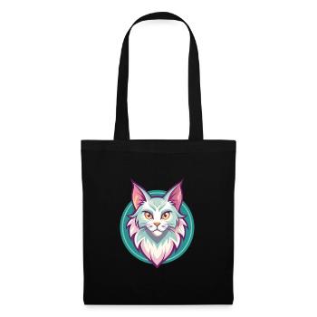 Turkish Angora Cat Breed Cartoon Kawaii Animal Pet - Tote Bag - black - Front