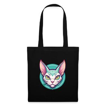 German Rex Cat Breed Cartoon Kawaii Animal Pet - Tote Bag - black - Front