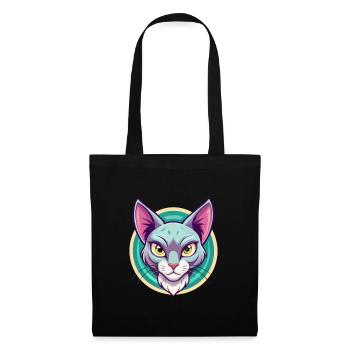 Korat Chat Race Dessin Animé Kawaii Animal Pet - Sac en tissu - noir - Devant