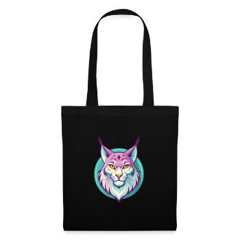 Lynx eurasien Chat race Dessin animé Kawaii Animal Animal Pet - Sac en tissu - noir - Devant