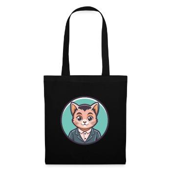 Bambino Chat Race Dessin Animé Kawaii Animal Pet - Sac en tissu - noir - Devant