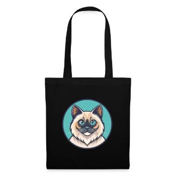 Birman Chat Race Dessin Animé Kawaii Animal Pet - Sac en tissu - noir - Devant