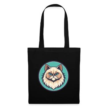 Colorpoint Chat Persan Race Dessin Animé Kawaii Animal - Sac en tissu - noir - Devant