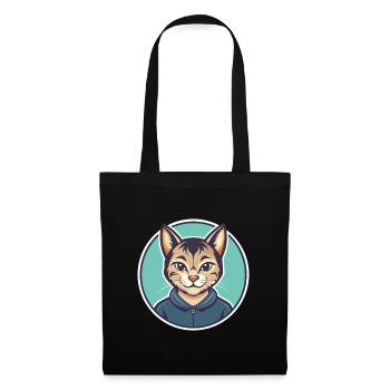 Asiatische Katzenrasse Karikatur Kawaii Tier Haustier - Stoffbeutel - Schwarz - Vorne