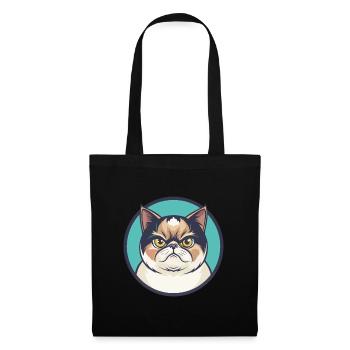 Exotische Kurzhaarkatze Rasse Cartoon Kawaii Tier - Stoffbeutel - Schwarz - Vorne