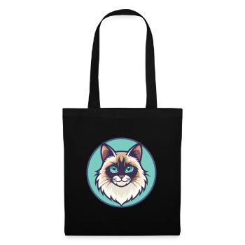 Neva Maskerade Katze Rasse Cartoon Kawaii Tier - Stoffbeutel - Schwarz - Vorne