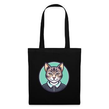 Chypre Chat Race Dessin Animé Kawaii Animal Animal Pet - Sac en tissu - noir - Devant