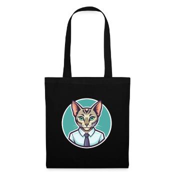 Khao Manee Chat Race Dessin Animé Kawaii Animal Pet - Sac en tissu - noir - Devant