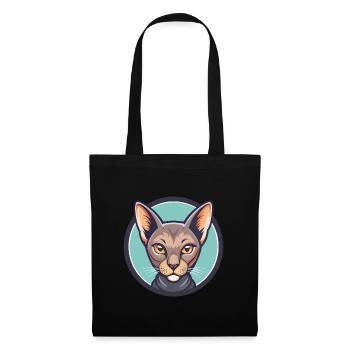 Korat Chat Race Dessin Animé Kawaii Animal Pet - Sac en tissu - noir - Devant