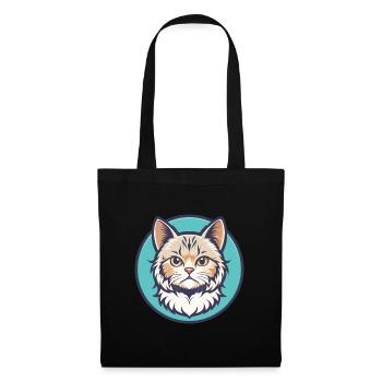 Selkirk Rex Katzenrasse Cartoon Kawaii Tier Haustier - Stoffbeutel - Schwarz - Vorne