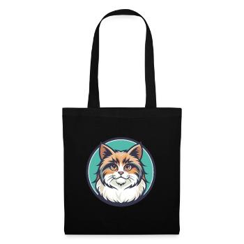Ragamuffin Chat Race Dessin Animé Kawaii Animal Pet - Sac en tissu - noir - Devant