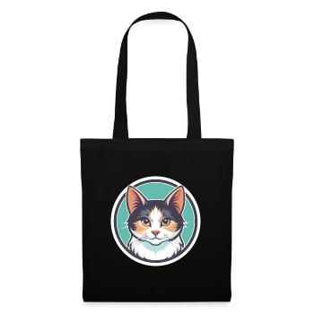 Turc Van Chat Race Dessin Animé Kawaii Animal Pet - Sac en tissu - noir - Devant