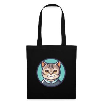 Scottish Shorthair Cat Breed Cartoon Kawaii Animal - Tote Bag - black - Front
