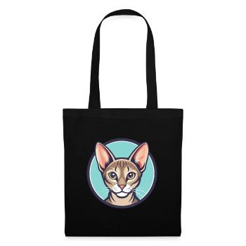 Singapura Katzenrasse Karikatur Kawaii Tier Haustier - Stoffbeutel - Schwarz - Vorne