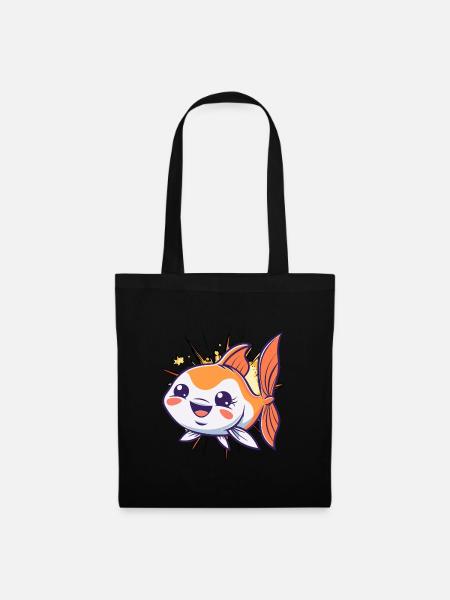 Fische Fischen Fischerei - Stoffbeutel - Schwarz