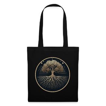 Silhouette d’arbre Racines - Sac en tissu - noir - Devant