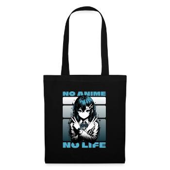 Anime Manga Fille // PAS D’ANIME - PAS DE VIE // AS002 - Sac en tissu - noir - Devant
