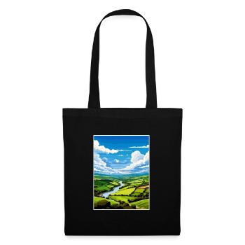 Wye Valley Aonb Travel Poster Souvenir Paint WPA - Tote Bag - black - Front