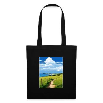 Île de Wight Aonb Voyage Affiche Peinture Souvenir WP - Sac en tissu - noir - Devant
